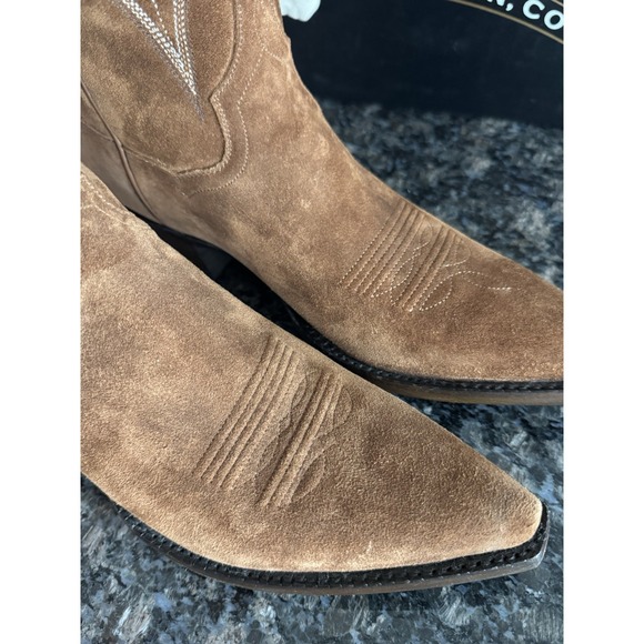 KEMO SABE GRIT COGNAC FOX SUEDE JENNY$1295 NWB Sz 9.5 Ladies Cowboy Boots - Picture 9 of 16